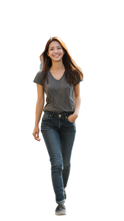Japanese Woman Walking V9 Vinyl Car Decal Sticker – Waterproof & UV-Resistant 
