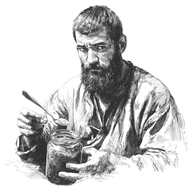 Slavic Man With Stew Vinyl Car Decal Sticker – Waterproof & UV-Resistant 