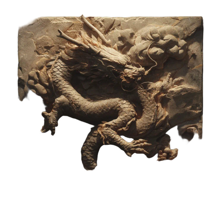 Chinese Dragon Relief Vinyl Car Decal Sticker – Waterproof & UV-Resistant 