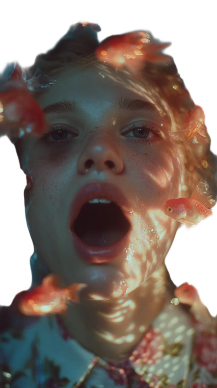 Surreal Fish Portrait V2 Vinyl Car Decal Sticker – Waterproof & UV-Resistant 