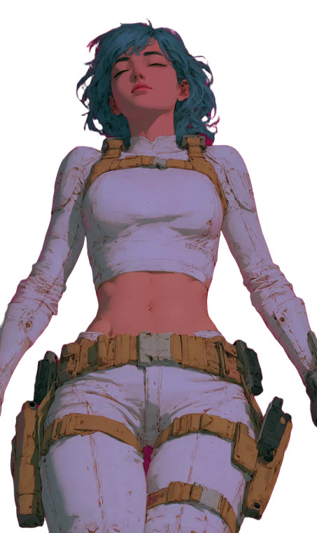 Cyberpunk Anime Girl V48 Vinyl Car Decal Sticker – Waterproof & UV-Resistant 