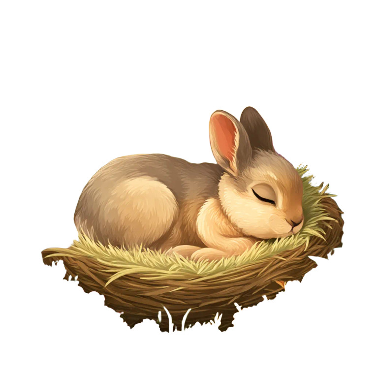 Sleeping Baby Bunny V2 Vinyl Car Decal Sticker – Waterproof & UV-Resistant 