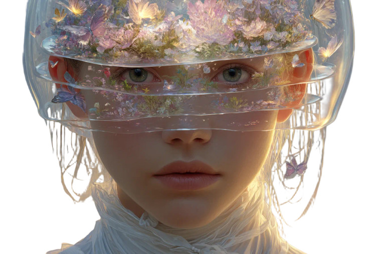 Blooming Head Woman V2 Vinyl Car Decal Sticker – Waterproof & UV-Resistant 