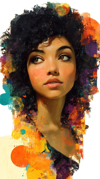 Vibrant Afro Portrait V5 Vinyl Car Decal Sticker – Waterproof & UV-Resistant 