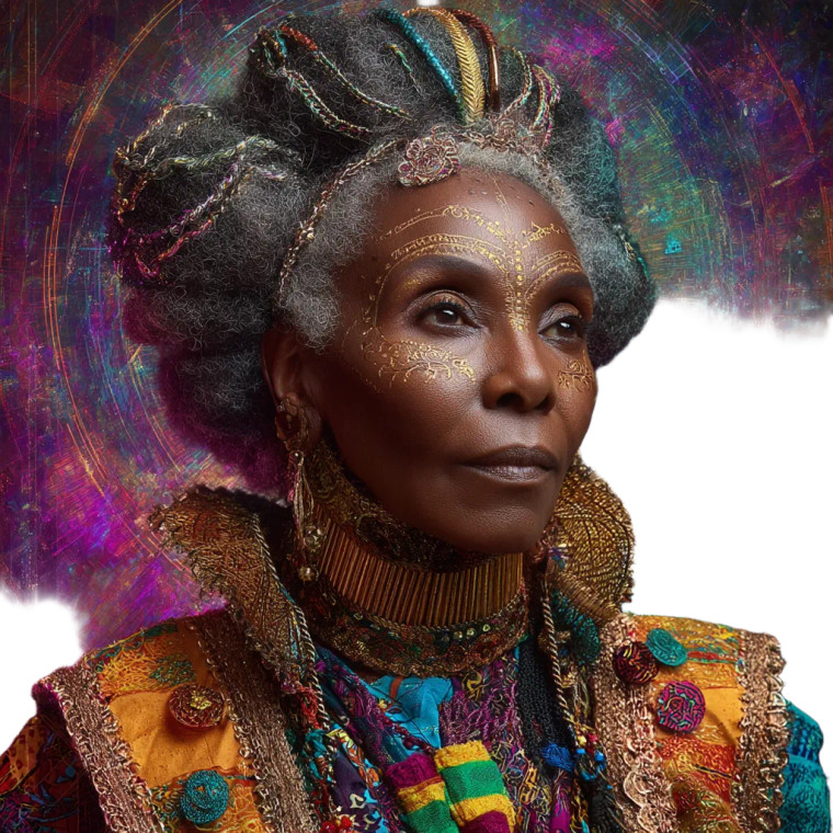 Afrofuturist Oracle Portrait Vinyl Car Decal Sticker – Waterproof & UV-Resistant 