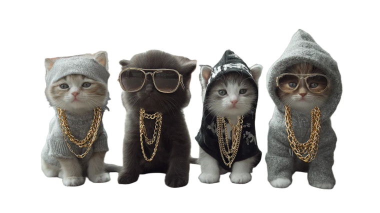 Hip-Hop Kittens Vinyl Car Decal Sticker – Waterproof & UV-Resistant 