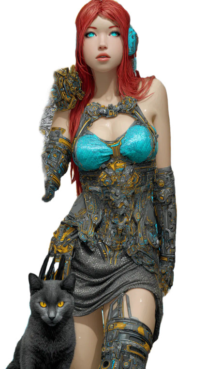 Cyberpunk Swordswoman V4 Vinyl Car Decal Sticker – Waterproof & UV-Resistant 