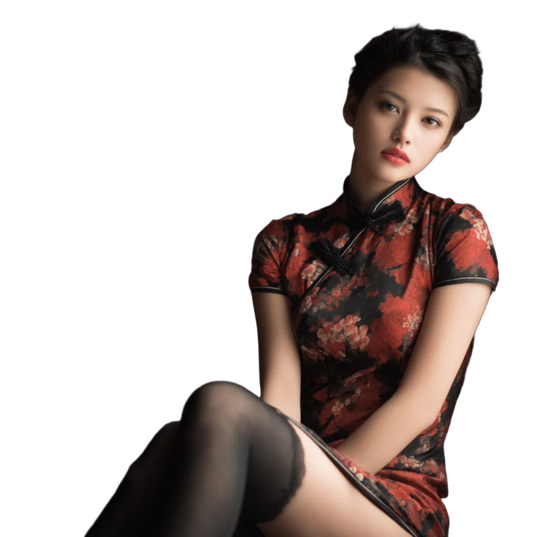 Chinese Girl Qipao Vinyl Car Decal Sticker – Waterproof & UV-Resistant 