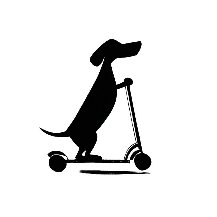 Dog On Scooter Vinyl Car Decal Sticker – Waterproof & UV-Resistant 