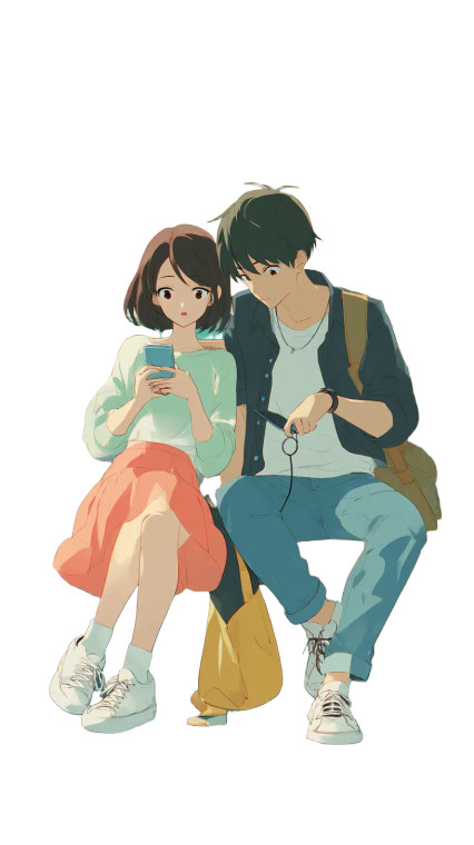 Anime Couple Moment V3 Vinyl Car Decal Sticker – Waterproof & UV-Resistant 