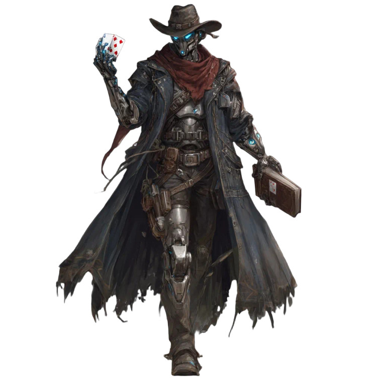 Warforged Wizard Cowboy Vinyl Car Decal Sticker – Waterproof & UV-Resistant 