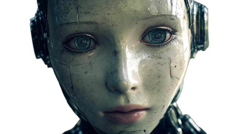 Humanoid Robot Portrait Vinyl Car Decal Sticker – Waterproof & UV-Resistant 