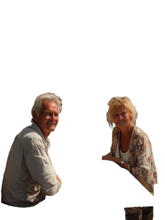 Elderly Couple Dining V2 Vinyl Car Decal Sticker – Waterproof & UV-Resistant 