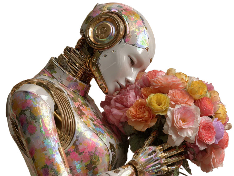 Smiling Cyborg Vinyl Car Decal Sticker – Waterproof & UV-Resistant 