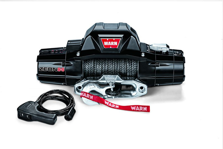 Upgrade Your Vehicle Recovery Game | Warn ZEON  8-S Electric Winch with 100ft Synthetic Rope & Hawse Fairlead | 8000 Pound Line Pull