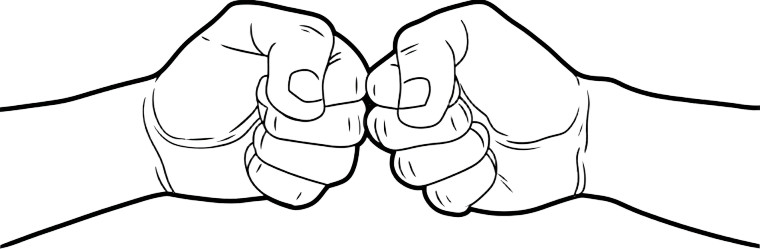 Holding Fists Vinyl Car Decal Sticker – Waterproof & UV-Resistant 