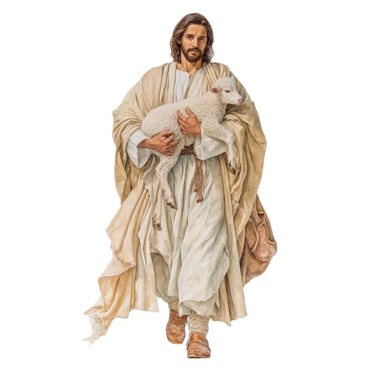 Jesus With Lamb V10 Vinyl Car Decal Sticker – Waterproof & UV-Resistant 