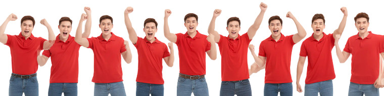 Asian Men Cheering Vinyl Car Decal Sticker – Waterproof & UV-Resistant 