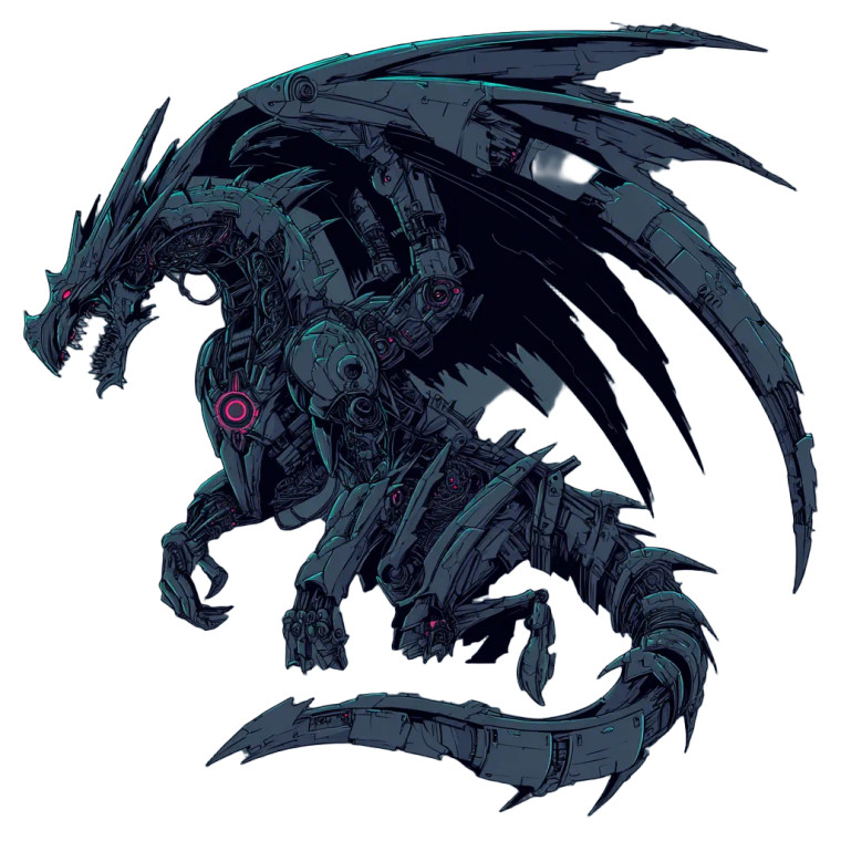 Cybernetic Dragon V3 Vinyl Car Decal Sticker – Waterproof & UV-Resistant 