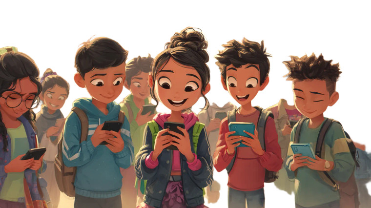 Joyful School Children V2 Vinyl Car Decal Sticker – Waterproof & UV-Resistant 