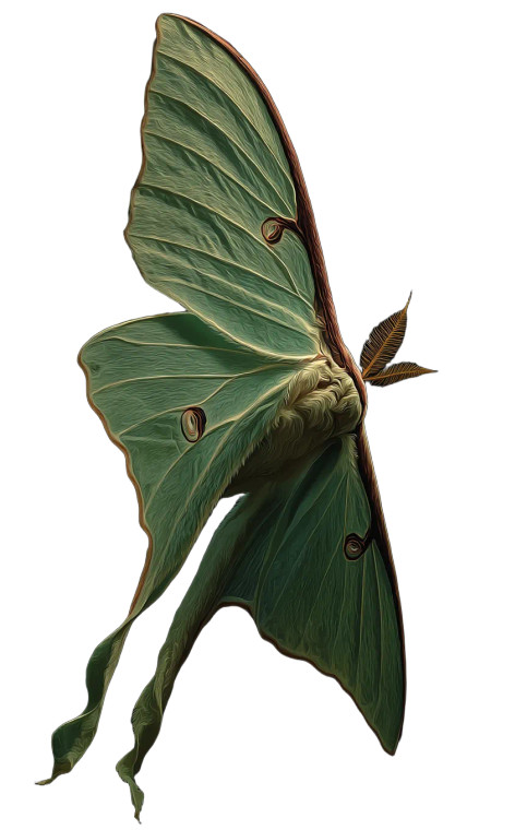 Luna Moth V4 Vinyl Car Decal Sticker – Waterproof & UV-Resistant 