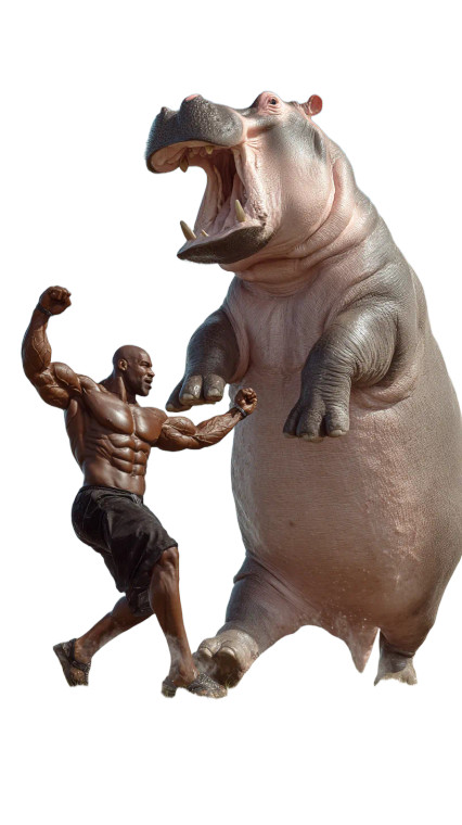 Dancing With Hippopotamus Vinyl Car Decal Sticker – Waterproof & UV-Resistant 