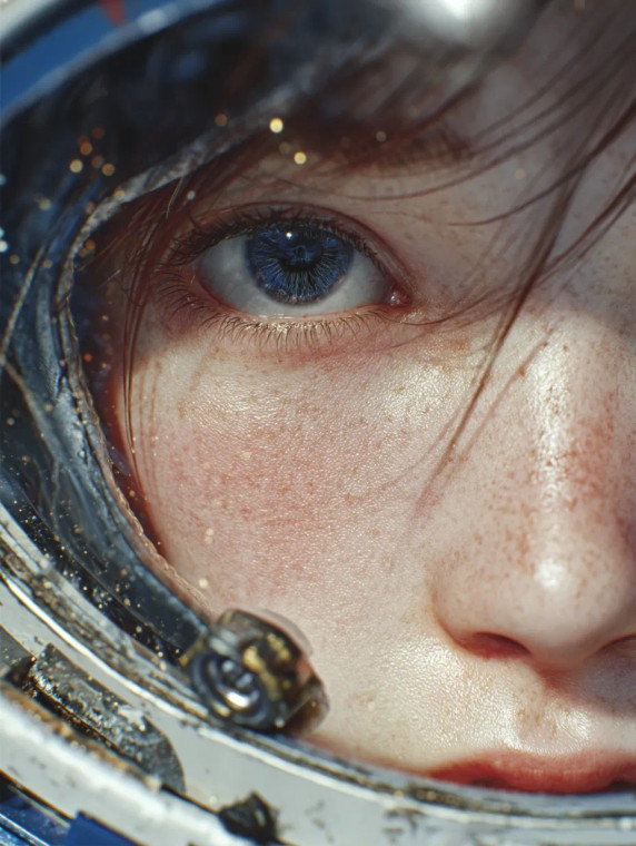 Asian Astronaut Close-Up V7 Vinyl Car Decal Sticker – Waterproof & UV-Resistant 