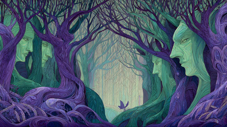 Mysterious Forest Figure Vinyl Car Decal Sticker – Waterproof & UV-Resistant 