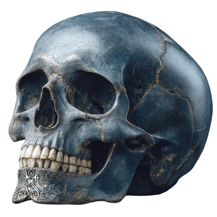 3D Skull Model V4 Vinyl Car Decal Sticker – Waterproof & UV-Resistant 