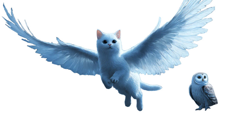 Winged Fantasy Cat Vinyl Car Decal Sticker – Waterproof & UV-Resistant 