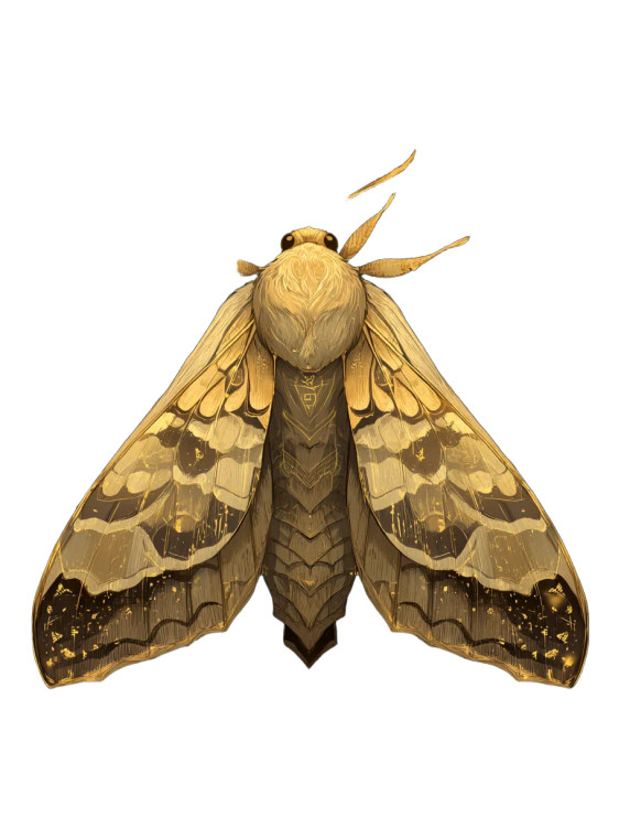 Golden Moth Tarot Vinyl Car Decal Sticker – Waterproof & UV-Resistant 