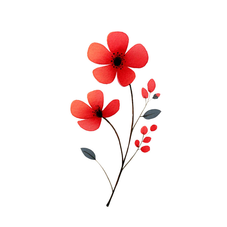 Red Blossom Painting Vinyl Car Decal Sticker – Waterproof & UV-Resistant 
