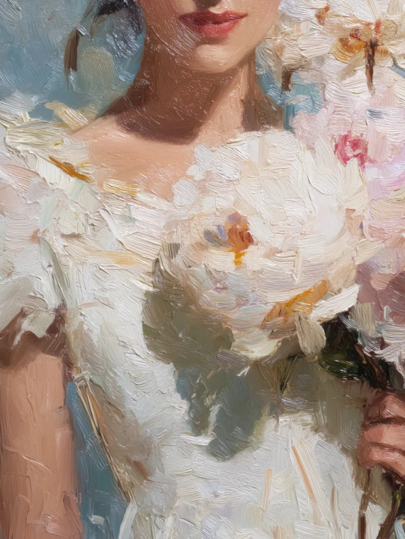 Impressionist Woman Portrait Vinyl Car Decal Sticker – Waterproof & UV-Resistant 