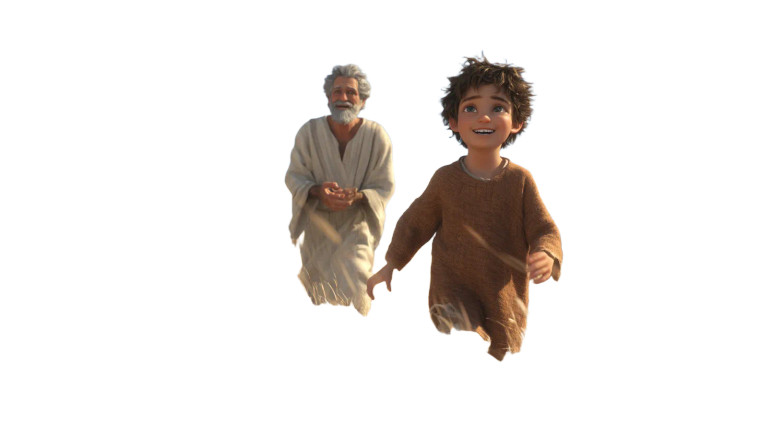 Joyful Biblical Boy Vinyl Car Decal Sticker – Waterproof & UV-Resistant 