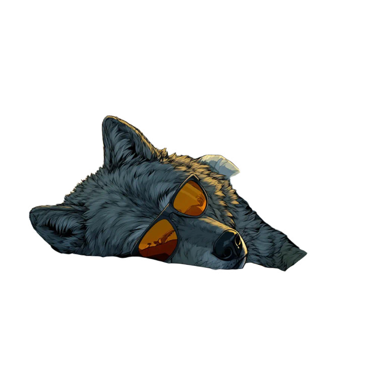 Stylized Sleeping Wolf Vinyl Car Decal Sticker – Waterproof & UV-Resistant 