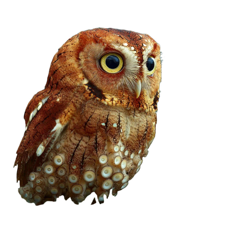 Owl Octopus Hybrid Vinyl Car Decal Sticker – Waterproof & UV-Resistant 