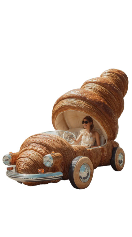 Giant Croissant Car Vinyl Car Decal Sticker – Waterproof & UV-Resistant 