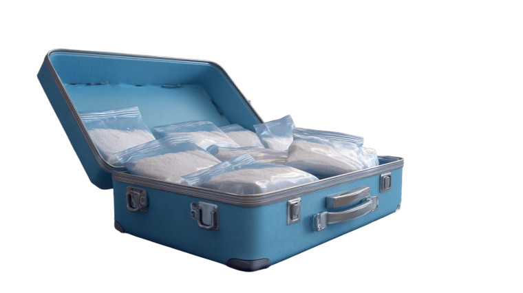 Blue Travel Suitcase Vinyl Car Decal Sticker – Waterproof & UV-Resistant 