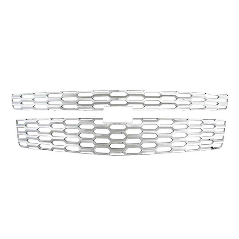 Upgrade Your Tahoe & Suburban | Chrome Plated Grille Insert | 2 Piece Overlay