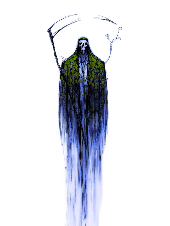 Ghostly Hooded Reaper Vinyl Car Decal Sticker – Waterproof & UV-Resistant 