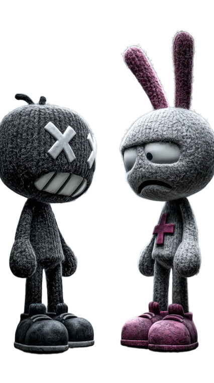 Plush Toy Duo Vinyl Car Decal Sticker – Waterproof & UV-Resistant 