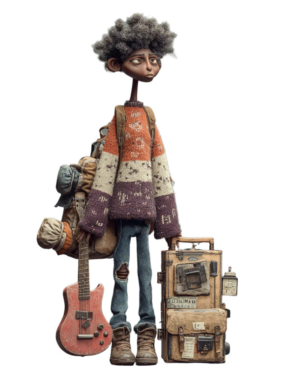 Stylized Cartoon Woman V2 Vinyl Car Decal Sticker – Waterproof & UV-Resistant 