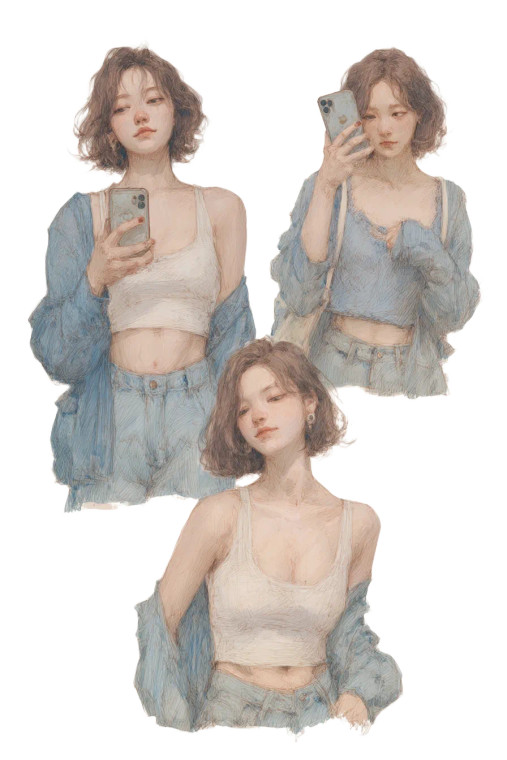 Korean Girls Selfies Vinyl Car Decal Sticker – Waterproof & UV-Resistant 