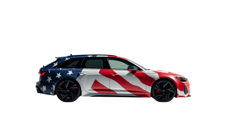 Audi Rs6 Flag Vinyl Car Decal Sticker – Waterproof & UV-Resistant 