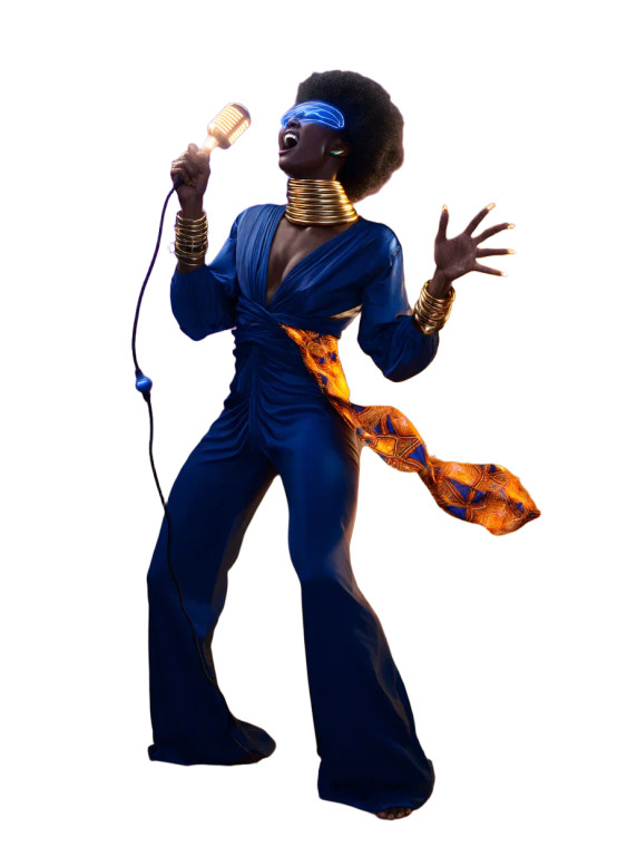 Afrofuturistic Vocalist Vinyl Car Decal Sticker – Waterproof & UV-Resistant 