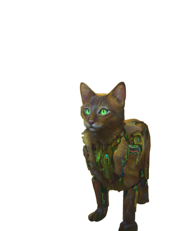 Cyberpunk Forest Cat Vinyl Car Decal Sticker – Waterproof & UV-Resistant 