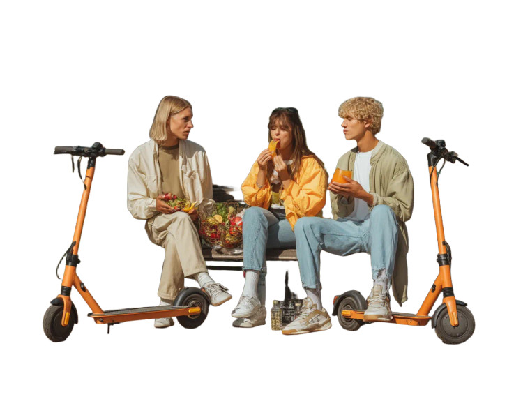 Students On Scooters Vinyl Car Decal Sticker – Waterproof & UV-Resistant 