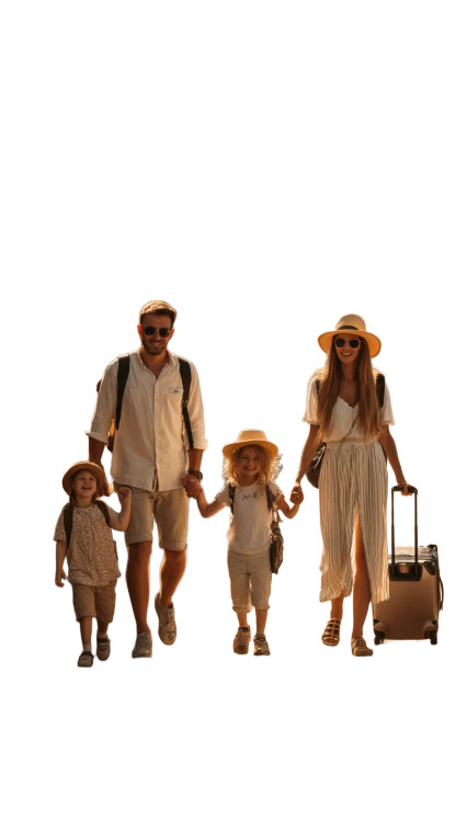 Cheerful Traveling Family Vinyl Car Decal Sticker – Waterproof & UV-Resistant 