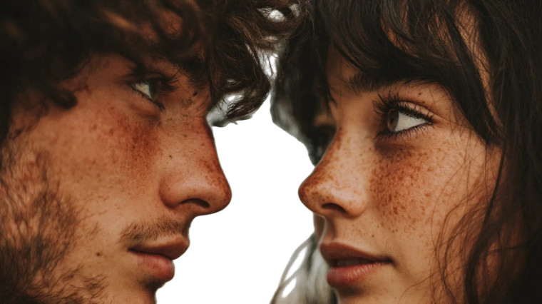 Young Couple Profile Vinyl Car Decal Sticker – Waterproof & UV-Resistant 