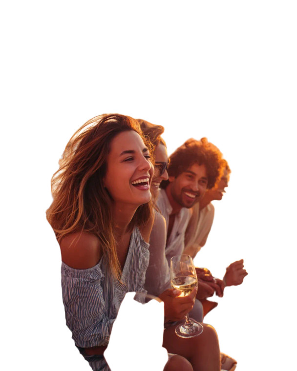 Joyful Sailboat Gathering Vinyl Car Decal Sticker – Waterproof & UV-Resistant 